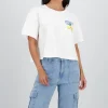 Playera manga corta crop estampado limones