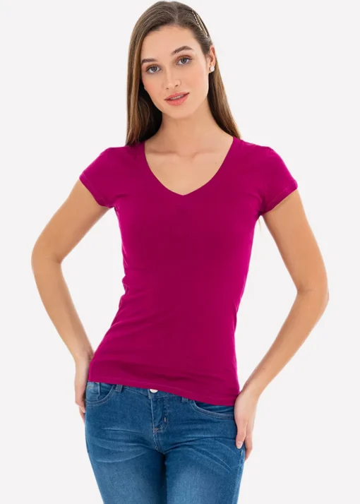 Playera manga corta cuello redondo