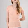 Playera manga corta escote v liso