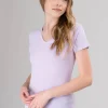 Playera manga corta escote v liso
