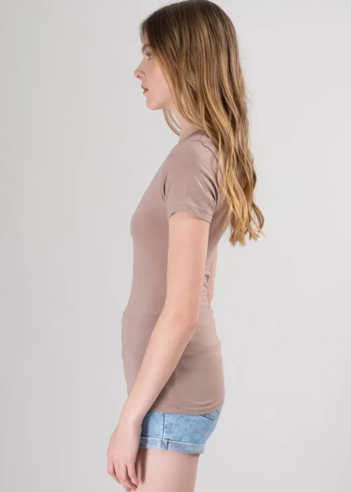 Playera manga corta escote v liso