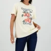 Playera manga corta oversize estampado naranjas