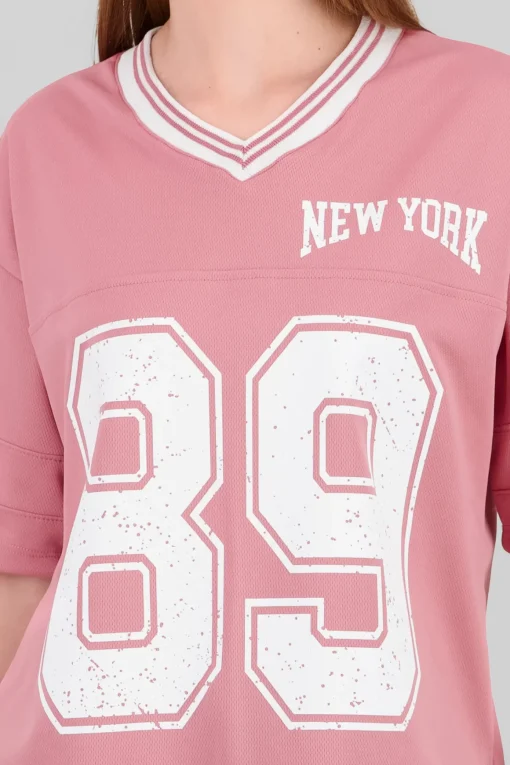 Playera oversize estampado numero