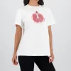 Playera oversize manga corta estampado granada