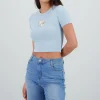 Playera rib estampado rib y flores