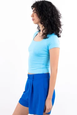 Playera tejido doble manga corta