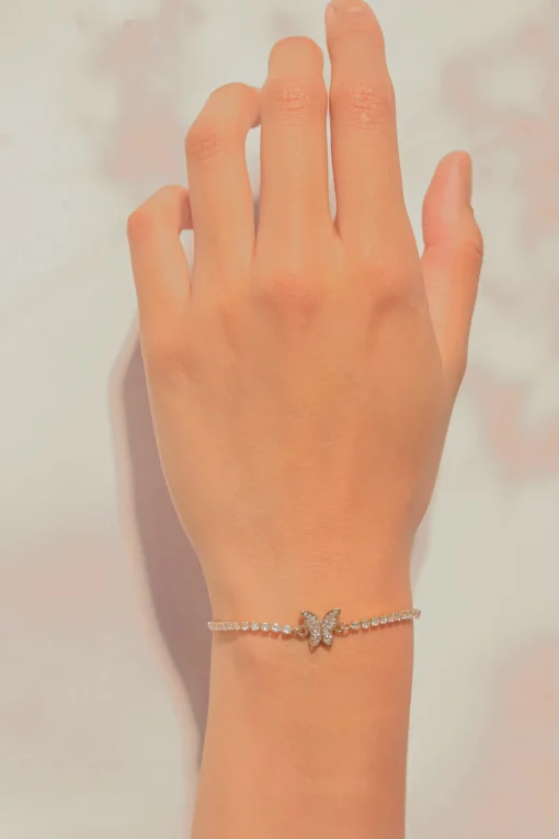 Pulsera mariposa brillos