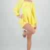 Romper liso con mangas abullonadas