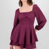 Romper liso con mangas abullonadas
