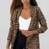 Saco animal print detalle manga