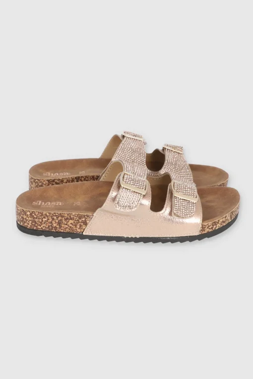 SANDALIA DOS HEBILLAS MED BRILLOS