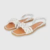 Sandalia slingback trenza brillos