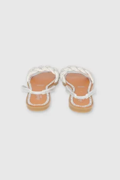 Sandalia slingback trenza brillos
