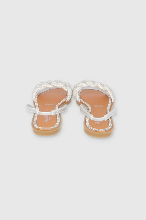 Sandalia slingback trenza brillos