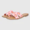 Sandalia tache crochet flores