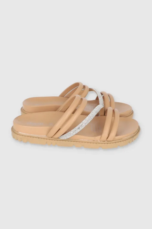 Sandalia tiras mix brillos