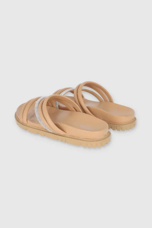 Sandalia tiras mix brillos