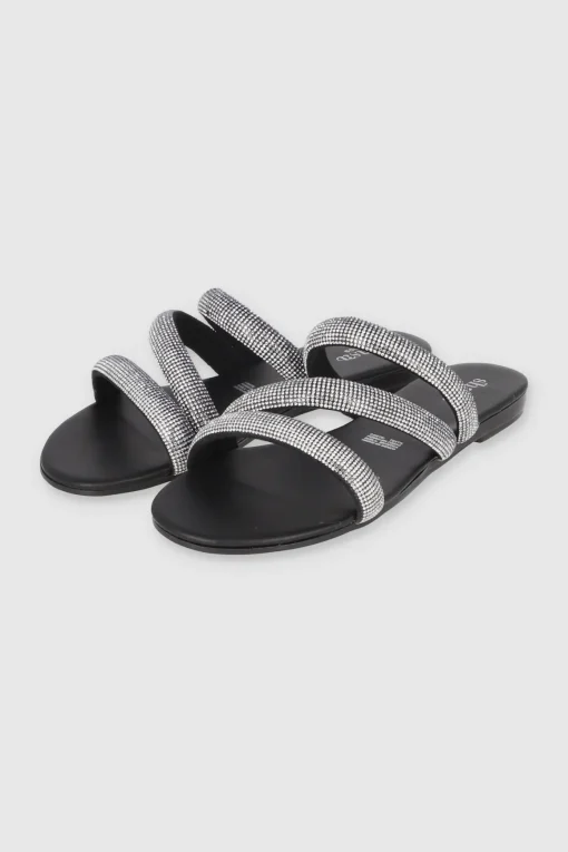 Sandalia Tiras Multicolor Brillos