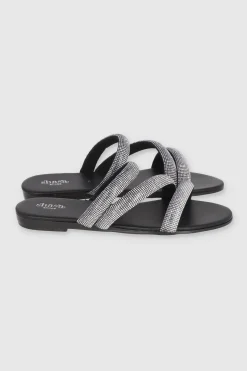 Sandalia Tiras Multicolor Brillos