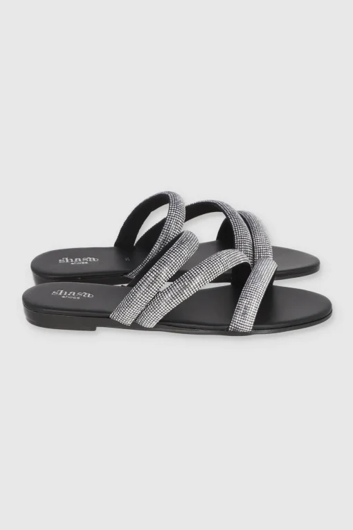 Sandalia Tiras Multicolor Brillos