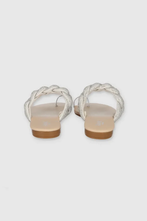 Sandalia Trenza Anillo Dedo Brillos