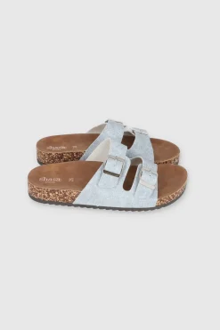 Sandalias 2 Hebillas Efecto Corcho