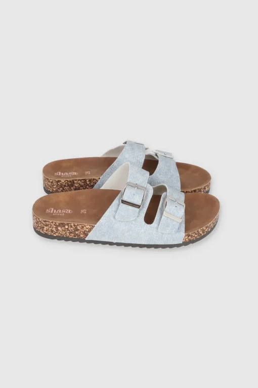 Sandalias 2 Hebillas Efecto Corcho