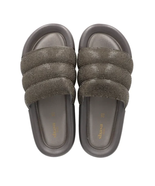 Sandalias capitonada brillos