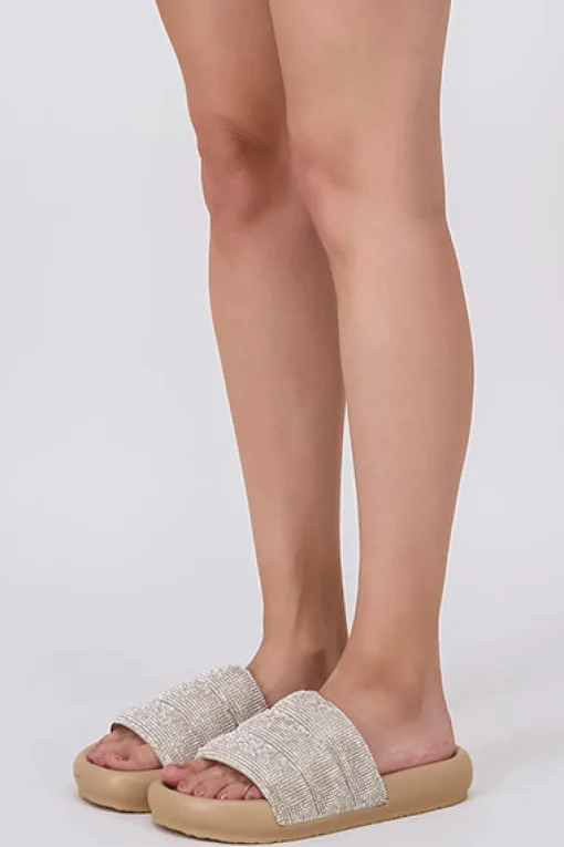 Sandalias capitonada brillos