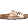 Sandalias doble hebilla metálica