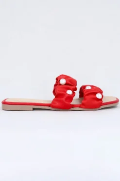 Sandalias Pala 2 Tiras Rugosas Perlas