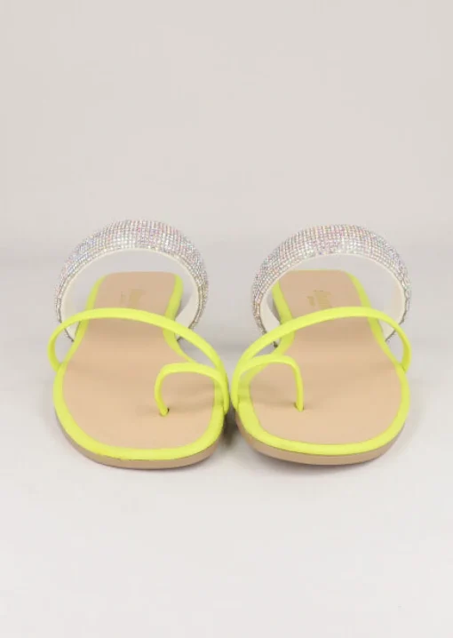 Sandalias Tiras Brillos Anillo Dedo