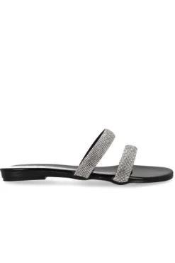 Sandalias tiras dobles brillos