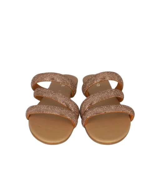 Sandalias Triple Tira Brillos