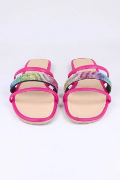 Sandalias triple tira brillos
