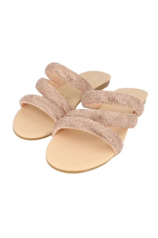 Sandalias Triple Tira Brillos