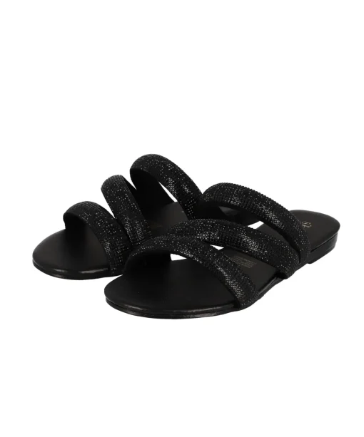 Sandalias Triple Tira Brillos