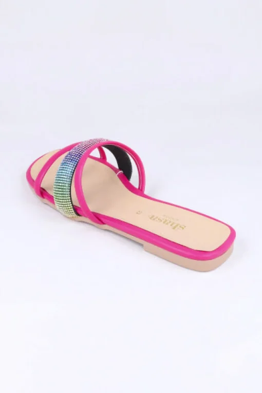 Sandalias triple tira brillos