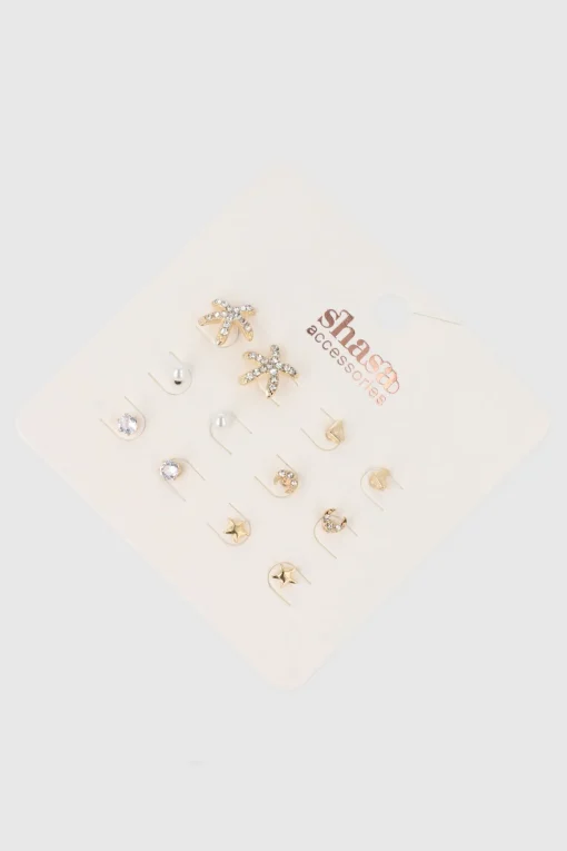 Set 6 Pares Aretes Studs