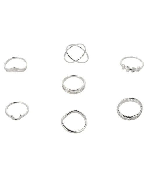 Set 7 Piezas Anillos Media Luna