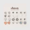 Set 12 Piezas Aretes Concha Mix