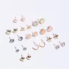 Set 12 Piezas Aretes Concha Mix