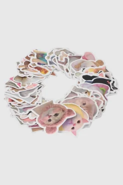 Set 100 stickers gatos