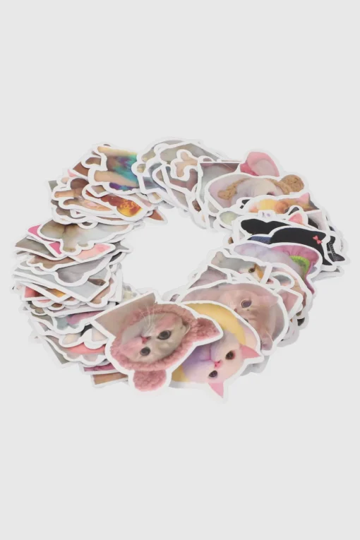 Set 100 stickers gatos