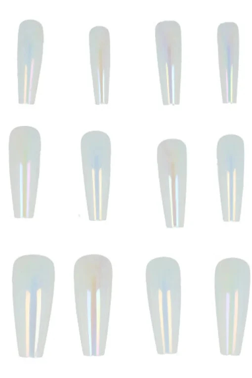 Set 12 uñas adheribles tornasol