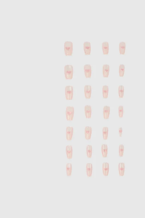 Set 30 uñas corazon efecto ojo de gato