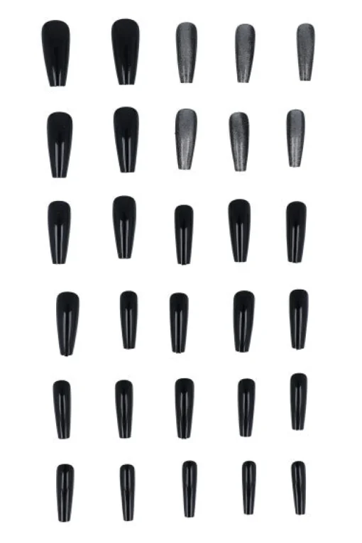 Set 24 uñas efecto ojo de gato