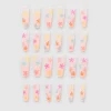 Set 24 Uñas Flores Retro