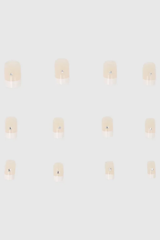Set 12 uñas french brillo