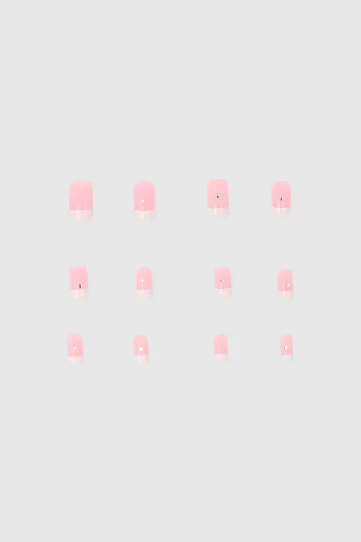 Set 12 uñas french brillo